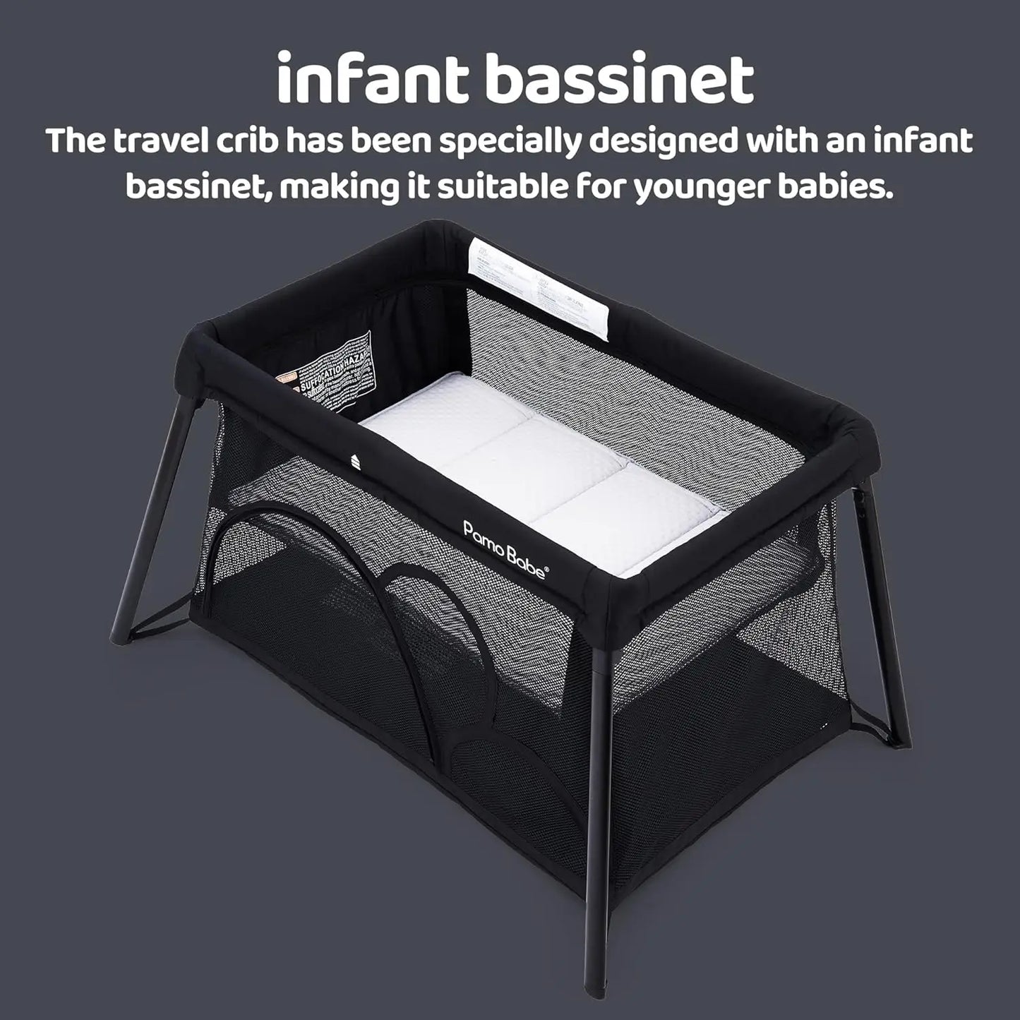 Lightweight Portable Travel Crib Playpen with Bassinet for Babies - Easy Setup & Safe Play