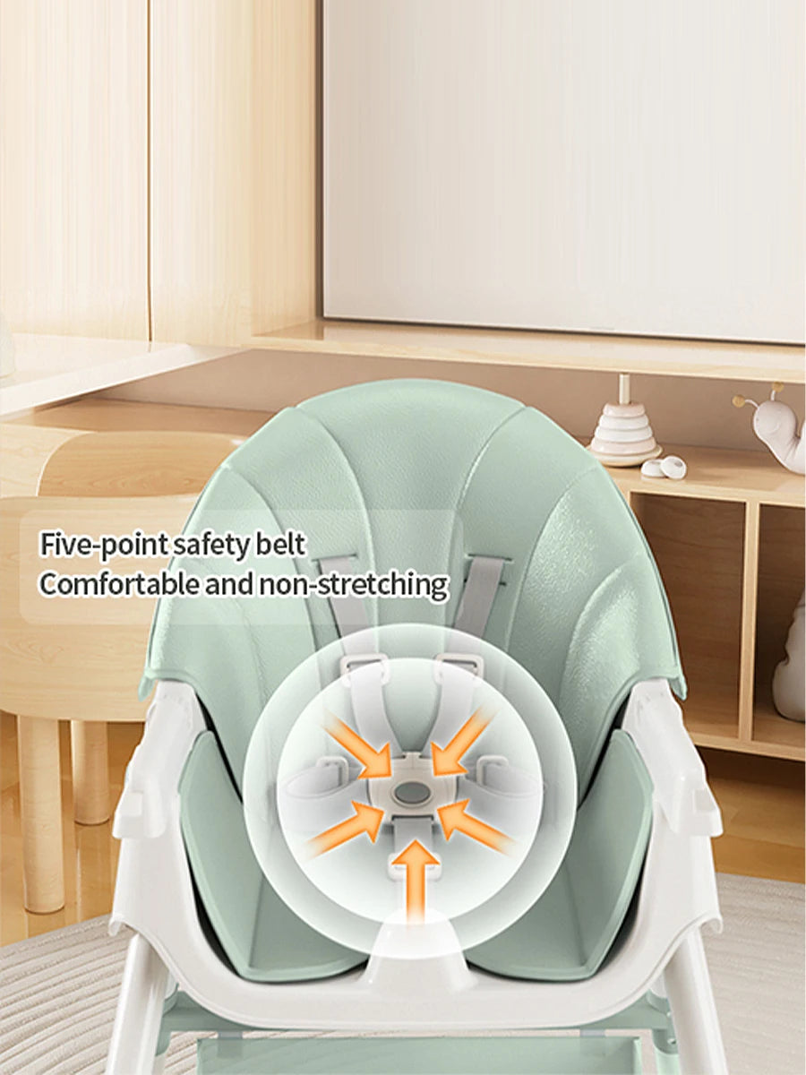 Multifunctional dining chair for folding children, highchair for babies, mobile dining chair for children