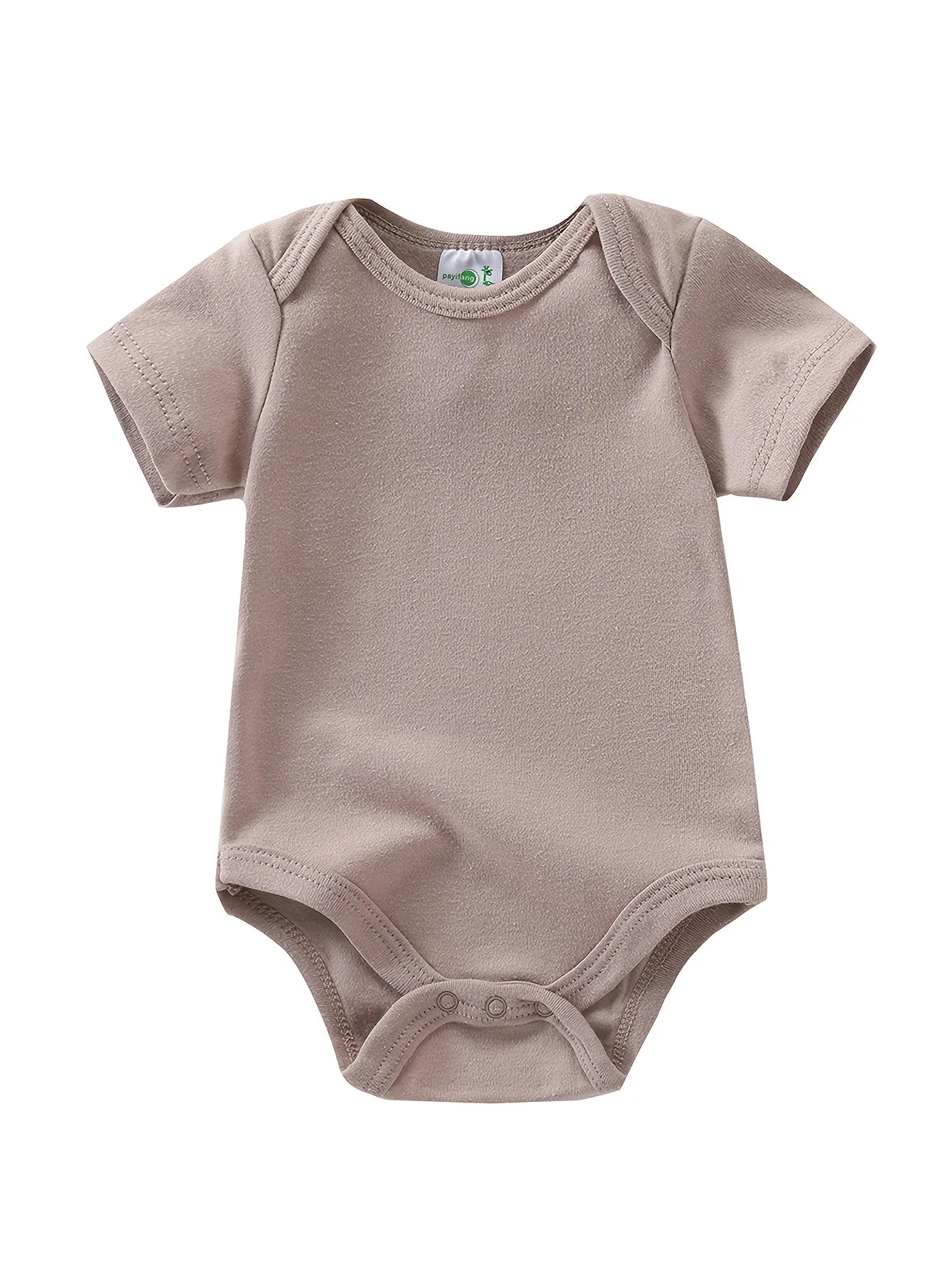 5pcs Newborn Baby Boy Short Sleeve Bodysuits, Cotton Cute Dinosaur Cartoon Rompers, Infant 1pc Jumpsuits, Round Neck Summer Outfits, Hospital Bag Essentials