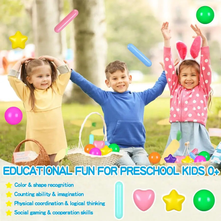 Pit Balls Stars Hearts Strip Shapes for Toddlers 50 150 200 500 Plastic Toy Balls for Boy Girls Ballpit Play Tent Playhouse