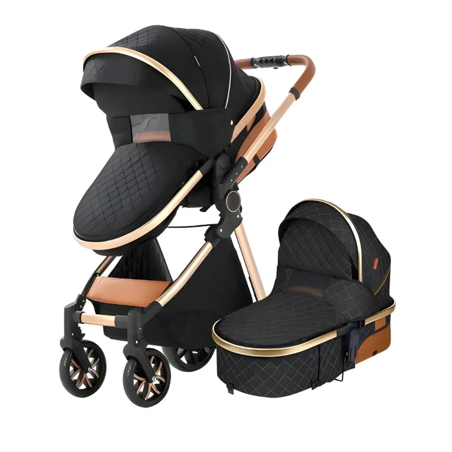 Luxury Travel Pram 3 in 1Baby Stroller High Landscape Baby Carriage Newborn Parm With Mom Bags