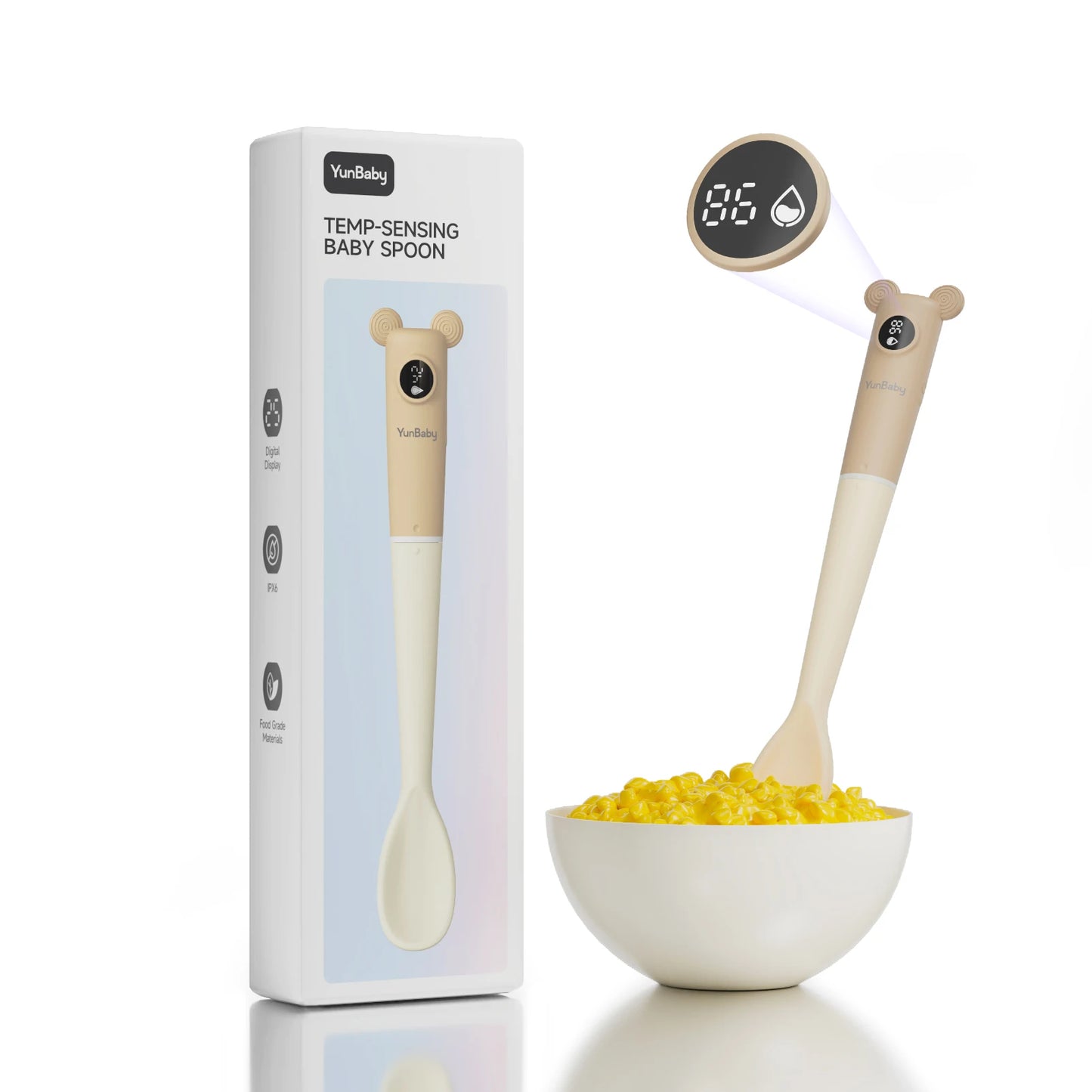 YunBaby Baby Feeding Spoon with Thermometer, Instant-Read Digital Spoon for Puree