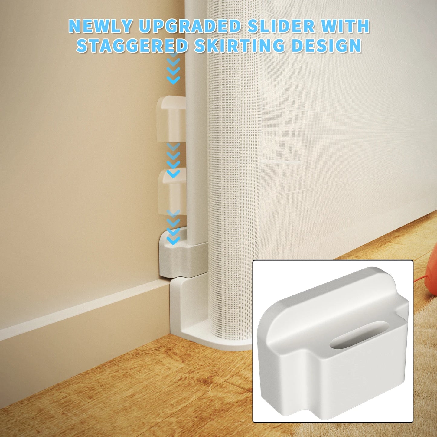 Extra Wide Kids Pets Gate Retractable Dog Gate for Babies, White Child Baby Gates, One Handed Operation Mesh Safety