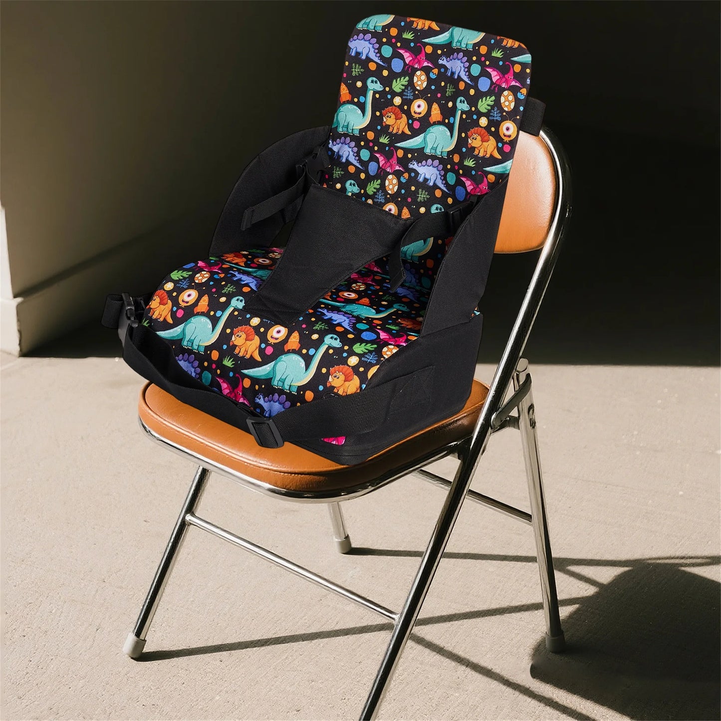 Portable Toddler Booster Seat with Non-Slip Bottom and Safety Straps for Dining Table - Comfortable Baby Booster Seat