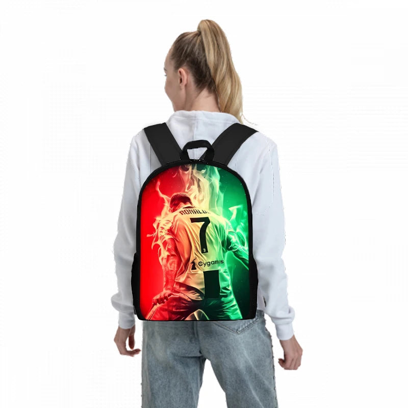 Football Cartoon Three Piece Set Backpacks For Boy And Girls Best Gifts 3D Cartoon School Backpack For Children