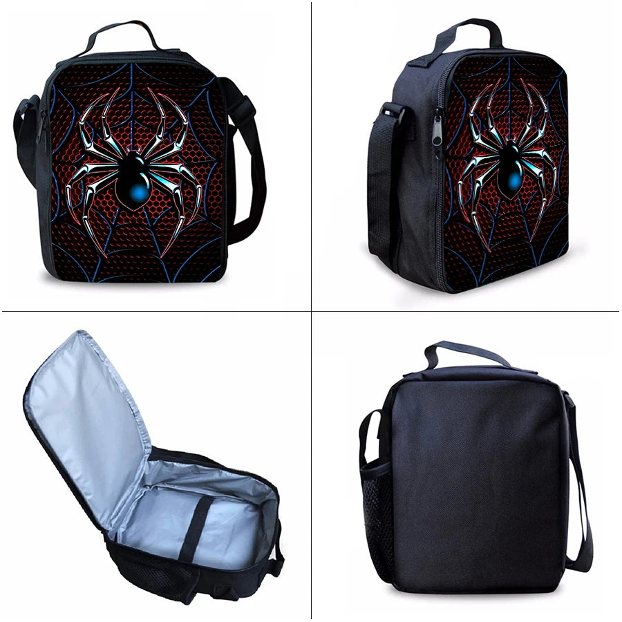 Spider Pattern Three-Piece Set Backpack