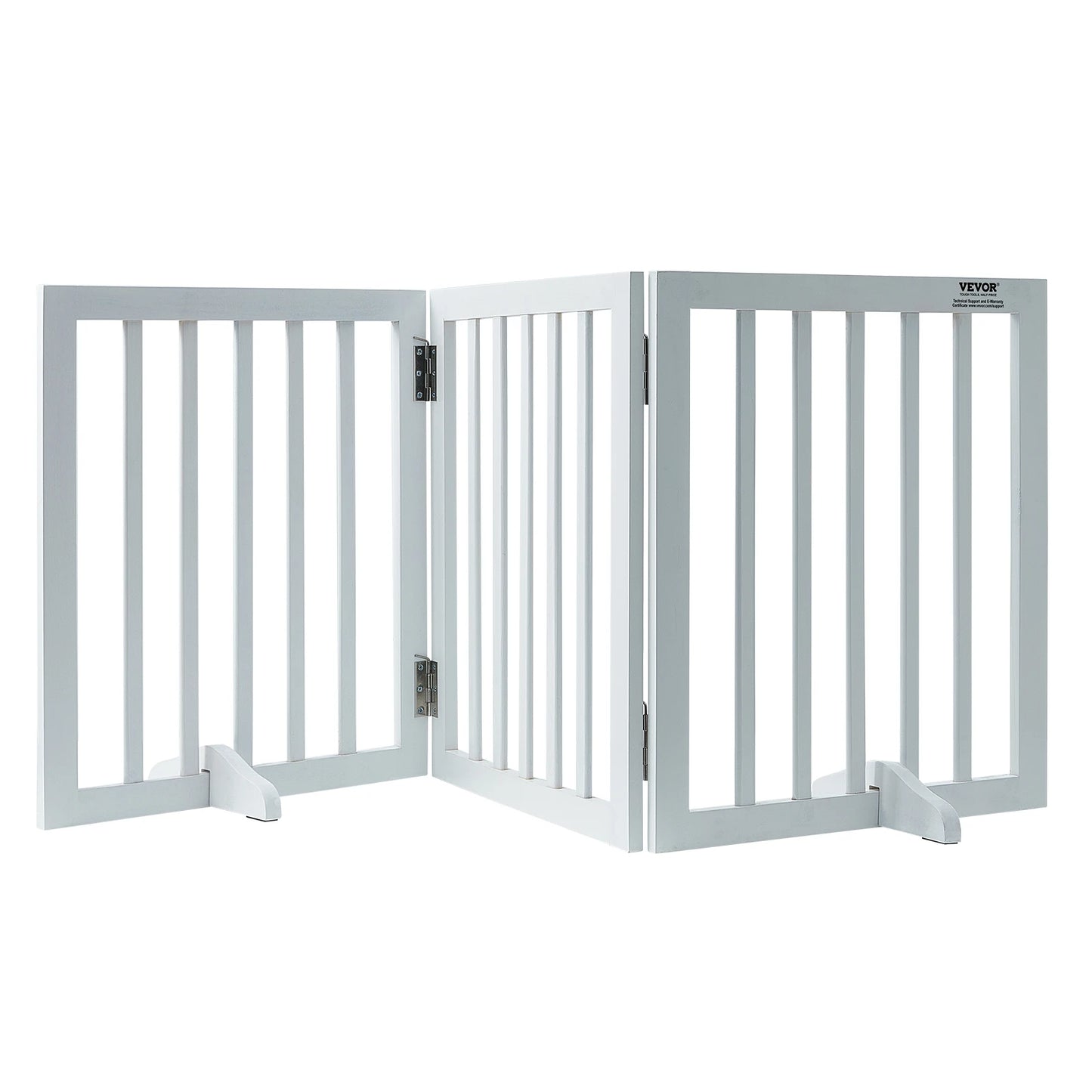 SucceBuy Free Standing Dog Gate Freestanding Pet Gate 3 Panels Foldable Dog Gate for Narrow Passageways Expandable Barrier