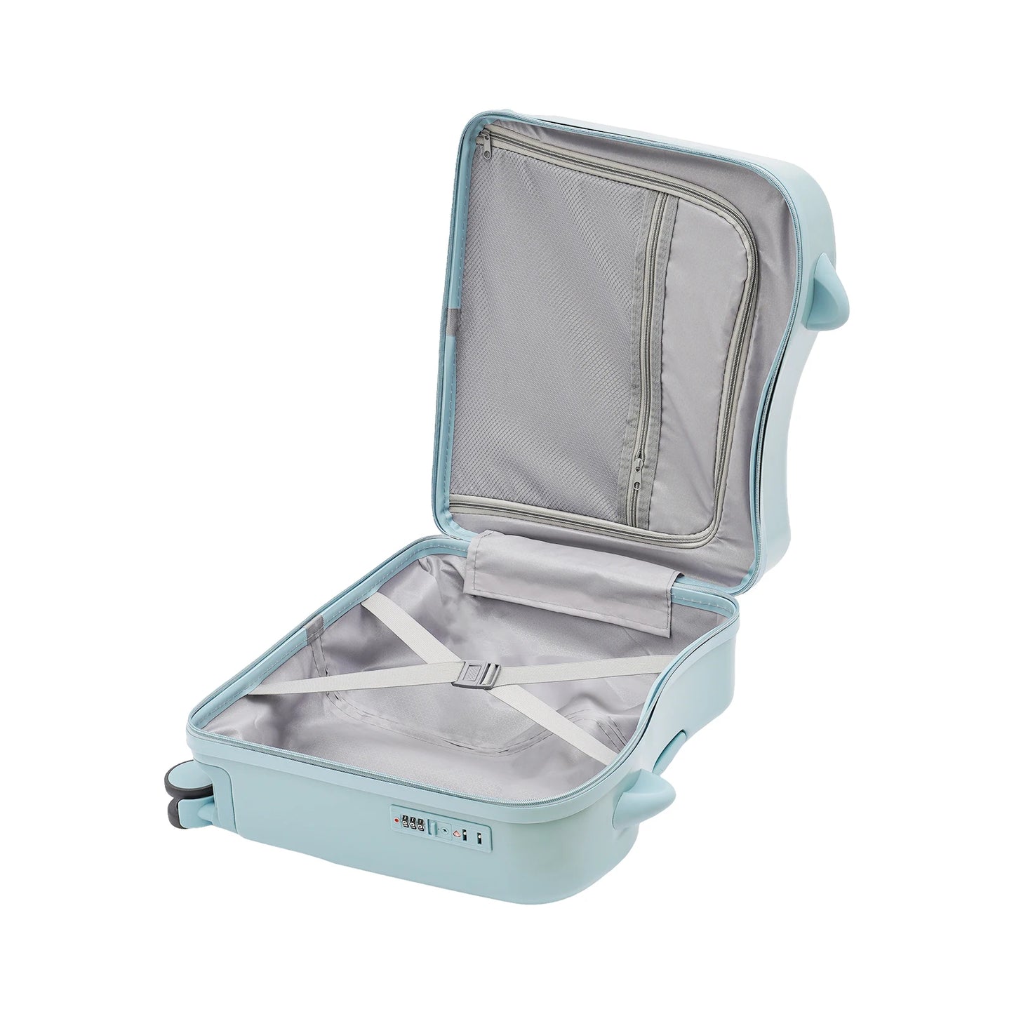 Bymaocar Childrens Travel Trolley Case Luggage Suitcase 18 Inch Sky Blue Ride On Hard Shell Durable Kids Suitcase for Trip