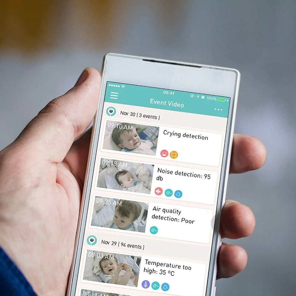 Lollipop Baby Monitor with True Crying Detection (Cotton Candy) - Smart WiFi Baby Camera - Camera with Video, Audio and Sleep