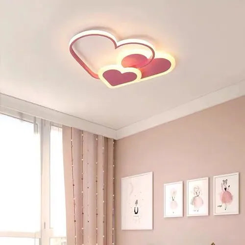 Heart-Shaped LED Ceiling Lamp with Remote Control Adjustable Color Temperature