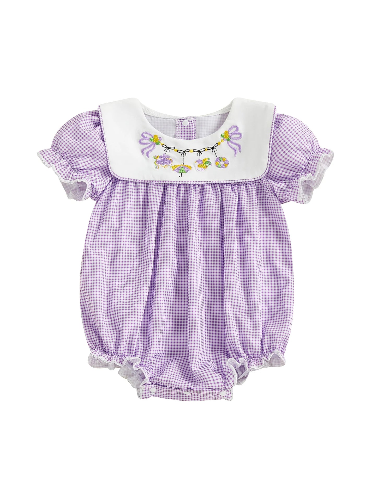 Toddler Girls Jumpsuit Sleeveless Round Neck Floral Print Ruffle Romper Baby Bodysuit Summer Outfit with Bow
