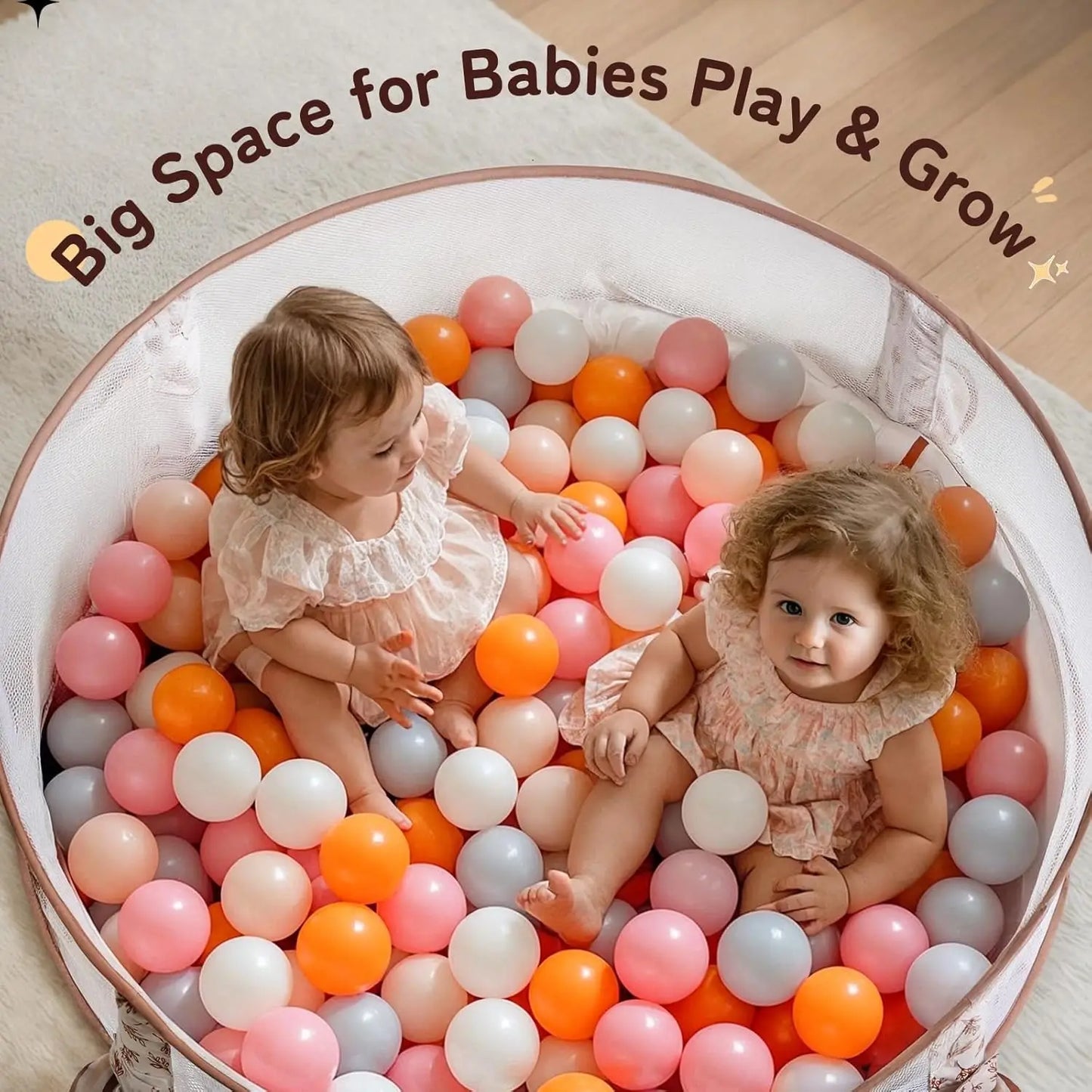 6-in-1 Large Baby Gym & Ball Pit, Play Mat with Milestone Cards for Sensory and Motor Skill Development