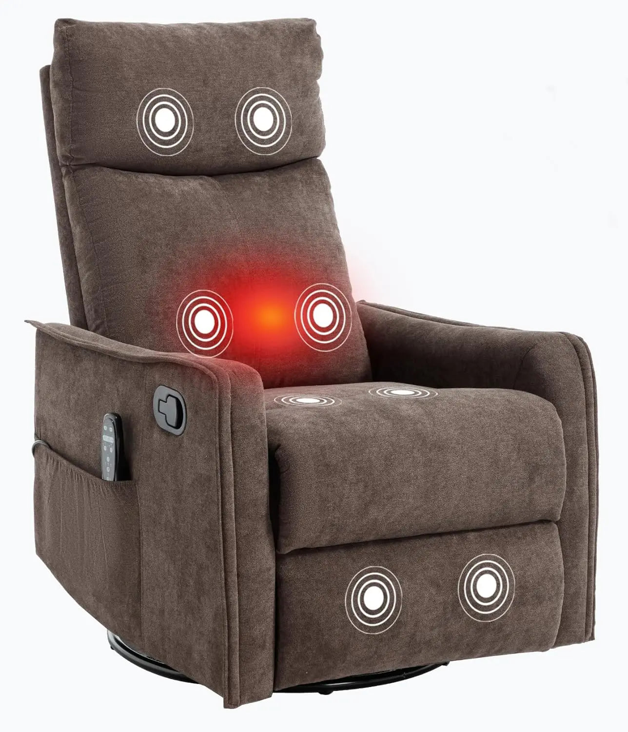 360 Swivel Rocking Recliner Chair for Adults, Nursery Rocking Chair with Heat and Massage, Glider Reclining Chair