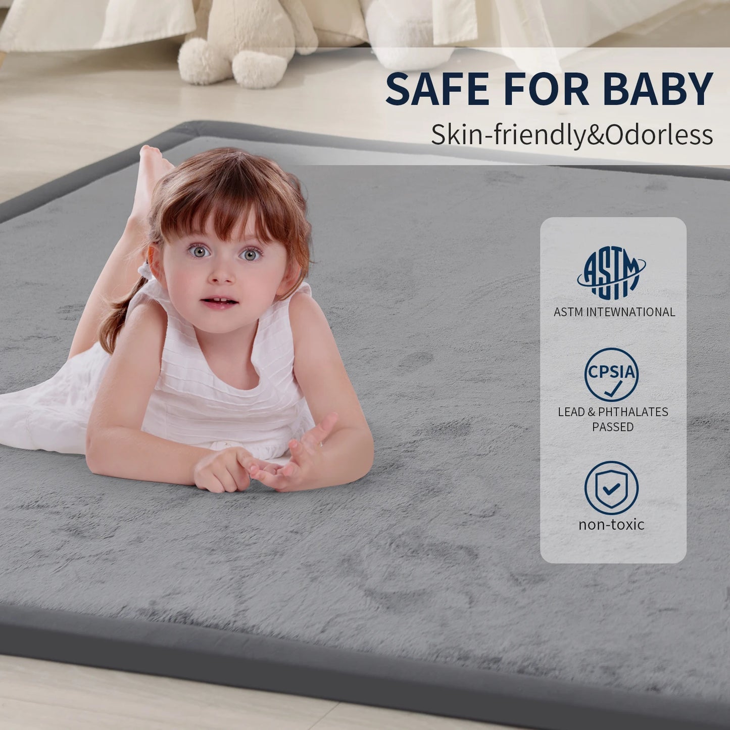Huloosleep 1.3" Thick Large Tatami Carpet Baby Play Mat Non-Slip Soft Crawling Mat