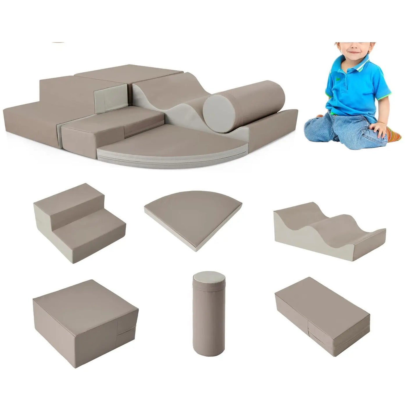 Kids Indoor Climbing Crawling Toy Foam Soft Playground Block Set for Playroom Activity Babies and Toddlers Indoor